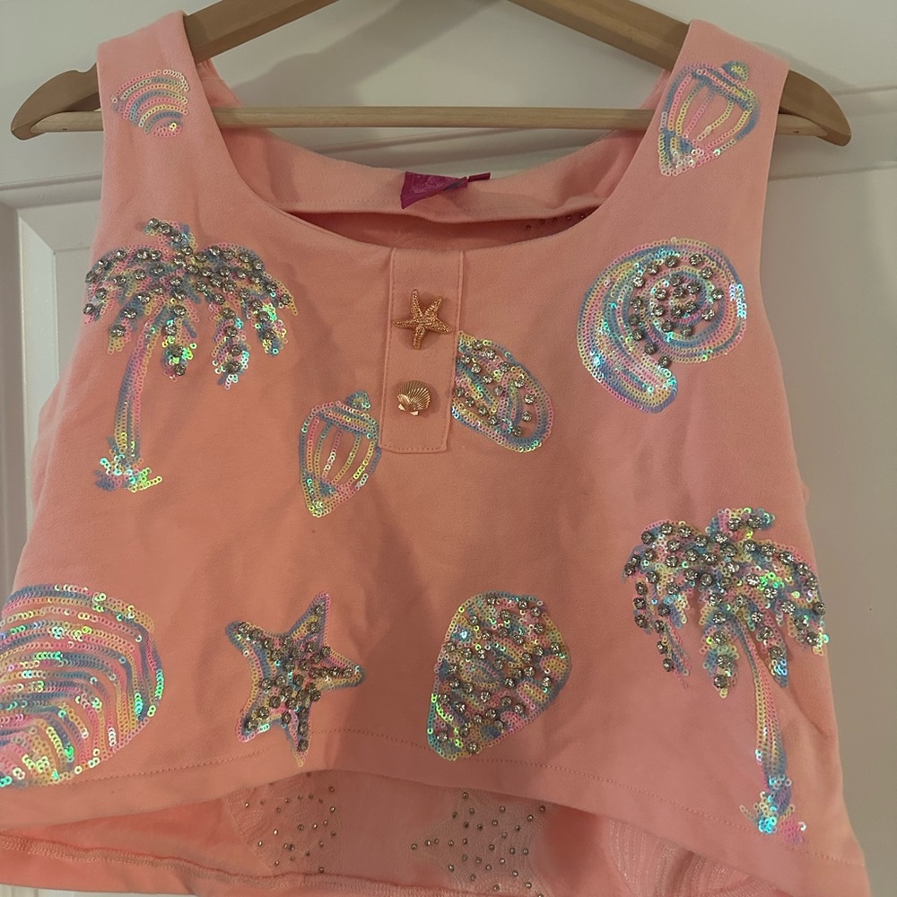 QUEEN OF SPARKLES Pink Shell Tank